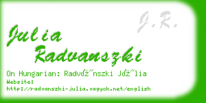 julia radvanszki business card